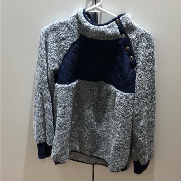 Nlife Sweaters - Nlife women’s High Neck Oblique 1/4 button up